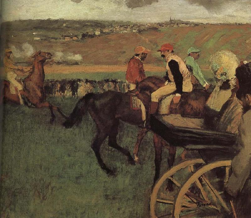 Edgar Degas amateurish caballero on horse-race ground oil painting picture